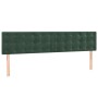Cama box spring con colchón terciopelo verde oscuro 200x200 cm
