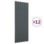 Paneles tejado 12 unidades acero recubierto antracita 100x36 cm de vidaXL, Tejas y baldosas para techo - Ref: Foro24-319145, ...