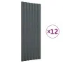 Paneles tejado 12 unidades acero recubierto antracita 100x36 cm de vidaXL, Tejas y baldosas para techo - Ref: Foro24-319145, ...
