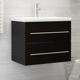Schwarzer Holzwerkstoffschrank mit Waschbecken von vidaXL, Badezimmerwaschtische - Ref: Foro24-3099042, Preis: 157,20 €, Raba...
