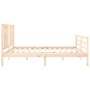 Bed frame with solid wood headboard 200x200 cm by vidaXL, Beds and slatted bases - Ref: Foro24-3194591, Price: 146,10 €, Disc...