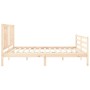 Estructura de cama con cabecero madera maciza 200x200 cm