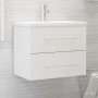 Schrank mit Waschbecken aus weißem Holzwerkstoff von vidaXL, Badezimmerwaschtische - Ref: Foro24-3099041, Preis: 174,03 €, Ra...
