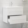 Schrank mit Waschbecken aus weißem Holzwerkstoff von vidaXL, Badezimmerwaschtische - Ref: Foro24-3099041, Preis: 174,03 €, Ra...