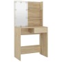 Tocador con LED color roble Sonoma 74,5x40x141 cm de vidaXL, Tocadores de baño - Ref: Foro24-808804, Precio: 86,22 €, Descuen...
