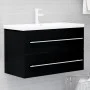 Schwarzer Spanplattenschrank mit Spüle von vidaXL, Badezimmerwaschtische - Ref: Foro24-3099051, Preis: 193,33 €, Rabatt: %