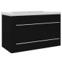 Mueble con lavabo de aglomerado negro de vidaXL, Tocadores de baño - Ref: Foro24-3099051, Precio: 193,32 €, Descuento: %
