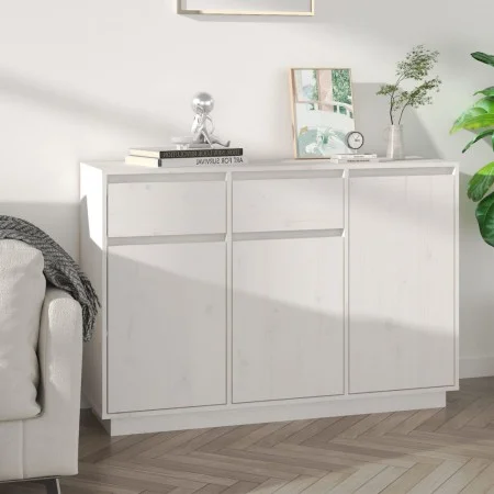 Sideboard aus massivem weißem Kiefernholz, 110 x 34 x 75 cm von vidaXL, Sideboards - Ref: Foro24-814330, Preis: 153,46 €, Rab...