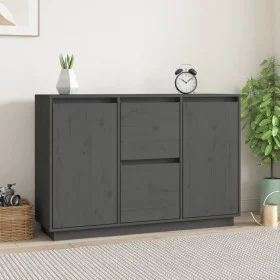 Sideboard aus massivem grauem Kiefernholz, 111 x 34 x 75 cm von vidaXL, Sideboards - Ref: Foro24-814311, Preis: 158,69 €, Rab...