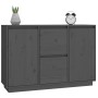 Sideboard aus massivem grauem Kiefernholz, 111 x 34 x 75 cm von vidaXL, Sideboards - Ref: Foro24-814311, Preis: 160,62 €, Rab...