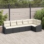 Conjunto de sofá de jardín 6 pcs Negro Poliratán