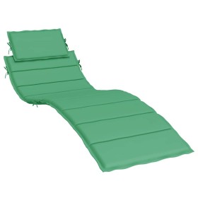 Cojín de tumbona de tela Oxford verde 186x58x4 cm