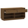 Massiver Schuhregalschrank aus honigbraunem Kiefernholz, 110 x 34 x 52 cm von vidaXL, Schuhregale und Schuhorganisatoren - Re...