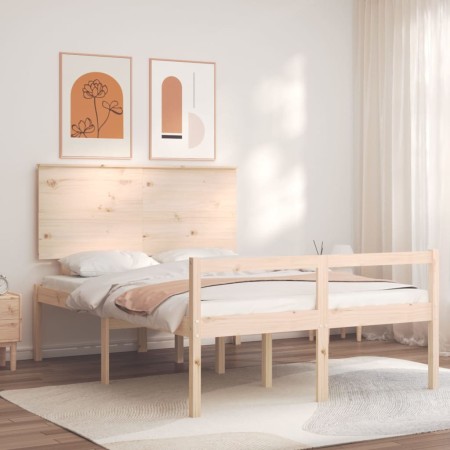 Cama para personas mayores con cabecero madera maciza 120x200cm