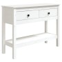 Solid white pine wood console table 100x35x75 cm by vidaXL, Side tables - Ref: Foro24-814625, Price: 115,14 €, Discount: %