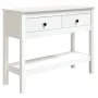Solid white pine wood console table 100x35x75 cm by vidaXL, Side tables - Ref: Foro24-814625, Price: 111,31 €, Discount: %