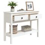 Solid white pine wood console table 100x35x75 cm by vidaXL, Side tables - Ref: Foro24-814625, Price: 115,14 €, Discount: %