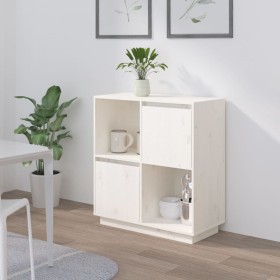 Sideboard aus massivem weißem Kiefernholz, 74 x 35 x 80 cm von vidaXL, Sideboards - Ref: Foro24-814350, Preis: 62,76 €, Rabat...
