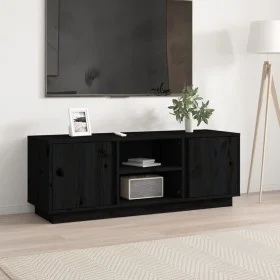 TV-Ständer aus massivem Kiefernholz schwarz 110x35x40,5 cm von vidaXL, TV-Möbel - Ref: Foro24-814478, Preis: 95,52 €, Rabatt: %