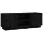 TV-Ständer aus massivem Kiefernholz schwarz 110x35x40,5 cm von vidaXL, TV-Möbel - Ref: Foro24-814478, Preis: 95,52 €, Rabatt: %