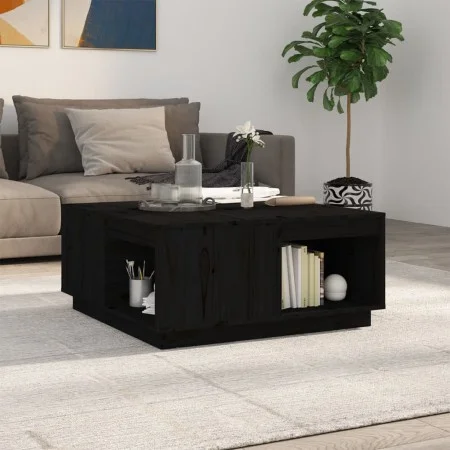 Solid black pine wood coffee table 80x81x36.5 cm by vidaXL, Coffee table - Ref: Foro24-814528, Price: 123,59 €, Discount: %