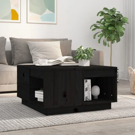 Couchtisch aus massivem schwarzem Kiefernholz, 60 x 61 x 32,5 cm von vidaXL, Couchtisch - Ref: Foro24-814533, Preis: 82,46 €,...