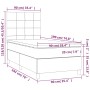 Cama box spring con colchón tela color crema 90x190 cm