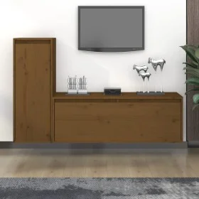 TV-Möbel 2-teilig aus massivem honigbraunem Kiefernholz von vidaXL, TV-Möbel - Ref: Foro24-3100117, Preis: 104,48 €, Rabatt: %