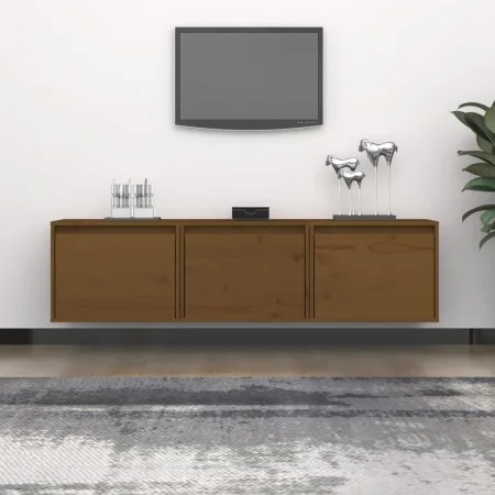 TV-Möbel 3-teilig aus massivem honigbraunem Kiefernholz von vidaXL, TV-Möbel - Ref: Foro24-3100127, Preis: 91,33 €, Rabatt: %