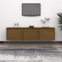 TV-Möbel 3-teilig aus massivem honigbraunem Kiefernholz von vidaXL, TV-Möbel - Ref: Foro24-3100127, Preis: 92,52 €, Rabatt: %
