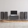 TV furniture 5 pieces solid gray pine wood by vidaXL, TV Furniture - Ref: Foro24-3100216, Price: 214,42 €, Discount: %