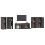 Muebles para TV 5 piezas madera maciza de pino gris de vidaXL, Muebles TV - Ref: Foro24-3100216, Precio: 217,10 €, Descuento: %