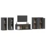 TV-Möbel 5-teilig aus massivem grauem Kiefernholz von vidaXL, TV-Möbel - Ref: Foro24-3100216, Preis: 214,42 €, Rabatt: %