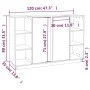 Solid white pine wood sideboard 120x35x80 cm by vidaXL, Sideboards - Ref: Foro24-814500, Price: 170,20 €, Discount: %