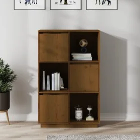 Aparador alto de madera maciza de pino marrón miel 74x35x117 cm by vidaXL, Sideboards - Ref: Foro24-814367, Price: 79,29 €, D...