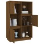 Hoher Massivholz-Pinienholz-Schrank in Honigbraun 74x35x117 cm. von vidaXL, Sideboards - Ref: Foro24-814367, Preis: 79,29 €, ...