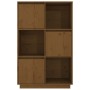 Hoher Massivholz-Pinienholz-Schrank in Honigbraun 74x35x117 cm. von vidaXL, Sideboards - Ref: Foro24-814367, Preis: 79,29 €, ...