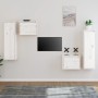 TV-Möbel 4-teilig aus massivem weißem Kiefernholz von vidaXL, TV-Möbel - Ref: Foro24-3100250, Preis: 185,36 €, Rabatt: %