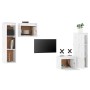 TV-Möbel 4-teilig aus massivem weißem Kiefernholz von vidaXL, TV-Möbel - Ref: Foro24-3100250, Preis: 185,36 €, Rabatt: %