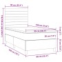 Cama box spring con colchón tela gris taupe 90x190 cm