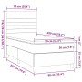 Cama box spring con colchón tela marrón oscuro 90x200 cm