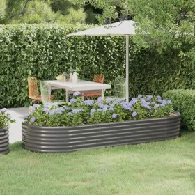 Jardinera arriate acero recubrimiento polvo gris 249x100x36 cm de vidaXL, Maceteros y jardineras - Ref: Foro24-318994, Precio...