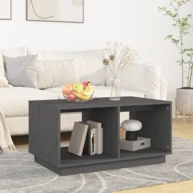 Couchtisch aus massivem grauem Kiefernholz, 80 x 50 x 40 cm von vidaXL, Couchtisch - Ref: Foro24-814436, Preis: 54,68 €, Raba...