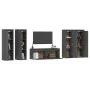 TV furniture 5 pieces solid gray pine wood by vidaXL, TV Furniture - Ref: Foro24-3100211, Price: 256,59 €, Discount: %
