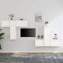 TV-Ständer 6-tlg. aus massivem Kiefernholz weiß von vidaXL, TV-Möbel - Ref: Foro24-3100255, Preis: 262,91 €, Rabatt: %