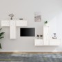 TV-Ständer 6-tlg. aus massivem Kiefernholz weiß von vidaXL, TV-Möbel - Ref: Foro24-3100255, Preis: 266,31 €, Rabatt: %