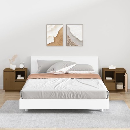 Nachttische 2 Stück Massivholz Kiefer honigbraun 50x34x50 cm von vidaXL, Nachttische - Ref: Foro24-814486, Preis: 88,86 €, Ra...