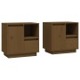 Nachttische 2 Stück Massivholz Kiefer honigbraun 50x34x50 cm von vidaXL, Nachttische - Ref: Foro24-814486, Preis: 88,86 €, Ra...