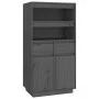 Aparador alto de madera maciza de pino gris 60x40x116,5 cm de vidaXL, Aparadores - Ref: Foro24-814536, Precio: 158,75 €, Desc...