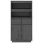Aparador alto de madera maciza de pino gris 60x40x116,5 cm de vidaXL, Aparadores - Ref: Foro24-814536, Precio: 158,75 €, Desc...